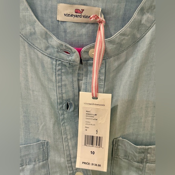 Vineyard Vines Jake Blue Chambray Margo Shirt Dress NWT Size 10 - Picture 4 of 4